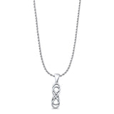 Double Infinity Pendant Oxidized Rope Chain Necklace 925 Sterling Silver