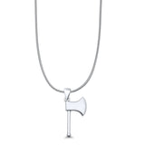 Axe Pendant Oxidized Snake Chain Necklace 925 Sterling Silver