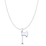 Axe Pendant Oxidized Cable Chain Necklace 925 Sterling Silver