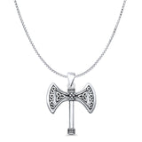  Double Headed Celtic Axe Pendant Necklace