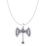  Double Headed Celtic Axe Pendant Necklace