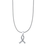  Breast Cancer Ribbon Pendant Necklace