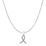  Breast Cancer Ribbon Pendant Necklace
