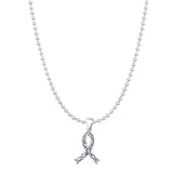  Breast Cancer Ribbon Pendant Necklace