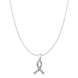  Breast Cancer Ribbon Pendant Necklace
