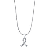 Breast Cancer Ribbon Pendant Necklace