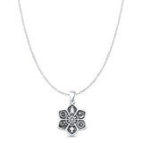 Co-Exist Symbols Pendant Oxidized Cable Chain Necklace 925 Sterling Silver