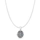 Caduceus Pendant Oxidized Cable Chain Necklace 925 Sterling Silver