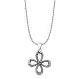 Snake Pendant Oxidized Rope Chain Necklace 925 Sterling Silver