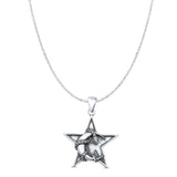  Snake Moon & Star Pendant Necklace