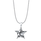 Snake Moon & Star Pendant Necklace