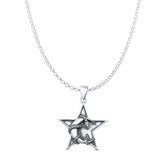  Snake Moon & Star Pendant Necklace