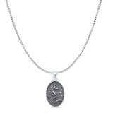  Snake & Moon Pendant Necklace