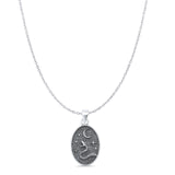  Snake & Moon Pendant Necklace