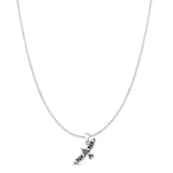 Celtic Bird Pendant Oxidized Cable Chain Necklace 925 Sterling Silver