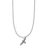 Celtic Bird Pendant Oxidized Snake Chain Necklace 925 Sterling Silver
