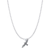 Celtic Bird Pendant Oxidized Bead Chain Necklace 925 Sterling Silver