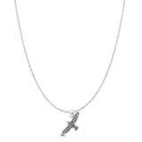 Celtic Bird Pendant Oxidized Cable Chain Necklace 925 Sterling Silver