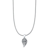 Leaf & Dragonfly Pendant Oxidized Snake Chain Necklace 925 Sterling Silver