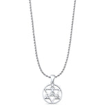 Celtic Merkabah Pendant Oxidized Rope Chain Necklace 925 Sterling Silver