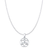 Celtic Merkabah Pendant Oxidized Rolo Chain Necklace 925 Sterling Silver