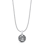 Lucky Symbols Pendant Oxidized Rope Chain Necklace 925 Sterling Silver
