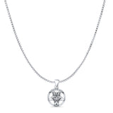 Baphomet Pendant Oxidized Box Chain Necklace 925 Sterling Silver