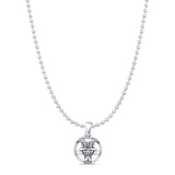 Baphomet Pendant Oxidized Bead Chain Necklace 925 Sterling Silver