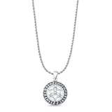 Star of David Runes Pendant Oxidized Rope Chain Necklace 925 Sterling Silver