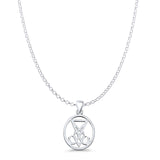 Lucifer Sigil Pendant Oxidized Rolo Chain Necklace 925 Sterling Silver