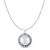 Lucifer Sigil Pendant Oxidized Box Chain Necklace 925 Sterling Silver