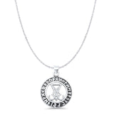 Lucifer Sigil Pendant Oxidized Cable Chain Necklace 925 Sterling Silver