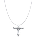 Irminsul Pendant Oxidized Cable Chain Necklace 925 Sterling Silver
