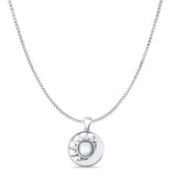 Sun And Moon Pendant Oxidized Box Chain Necklace 925 Sterling Silver