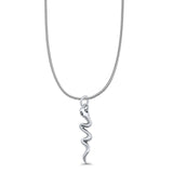 Snake Pendant Oxidized Snake Chain Necklace 925 Sterling Silver