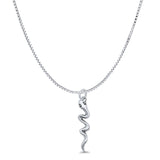 Snake Pendant Oxidized Box Chain Necklace 925 Sterling Silver