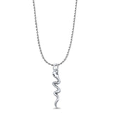 Snake Pendant Oxidized Rope Chain Necklace 925 Sterling Silver