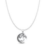  Celtic Moon & Tree Pendant Necklace