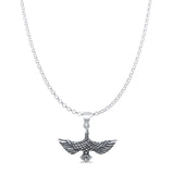 Eagle Pendant Rolo Chain Necklace Oxidized 925 Sterling Silver