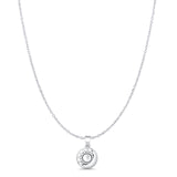Sun & Moon Pendant Cable Chain Necklace Oxidized 925 Sterling Silver