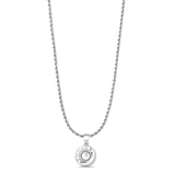 Sun & Moon Pendant Rope Chain Necklace Oxidized 925 Sterling Silver