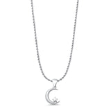  Crescent Moon & Star Pendant Necklace