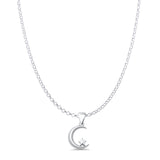  Crescent Moon & Star Pendant Necklace