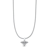 Flying Bug Pendant Snake Chain Necklace Oxidized 925 Sterling Silver