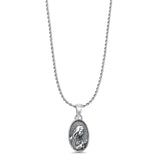 Virgin Mary Pendant Oxidized Rope Chain Necklace 925 Sterling Silver