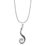 Tentacle Pendant Oxidized Rope Chain Necklace 925 Sterling Silver