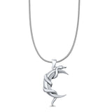  Moon & Snake Pendant Necklace
