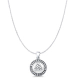 Valknut Pendant Oxidized Cable Chain Necklace 925 Sterling Silver