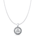 Valknut Pendant Oxidized Rolo Chain Necklace 925 Sterling Silver