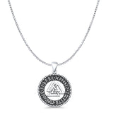 Triquetra Runes Pendant Oxidized Box Chain Necklace 925 Sterling Silver